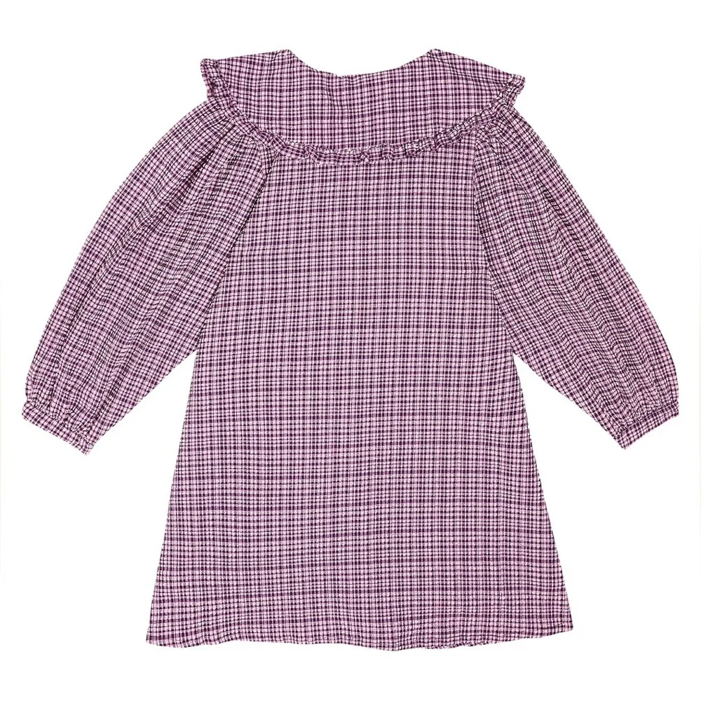 The New Society Girls Anabella Check Dress 16 Seersucker Peter Pan Collar Pink